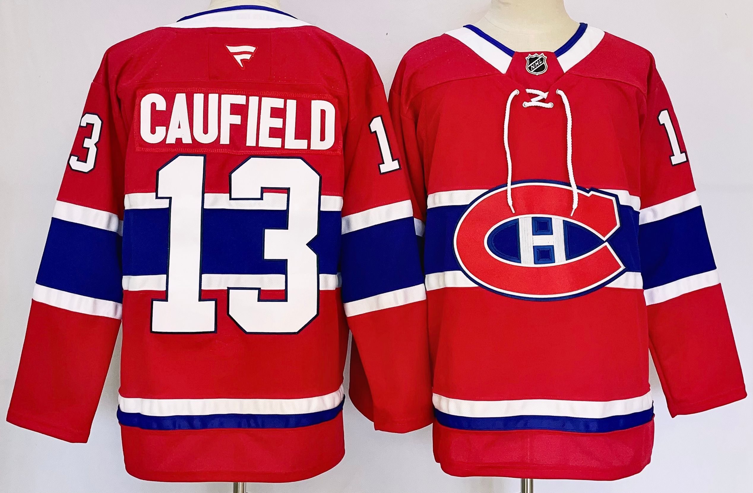 Men Montreal Canadiens #13 Caufield Red 2025 Home Premier Player NHL Jersey->montreal canadiens->NHL Jersey
